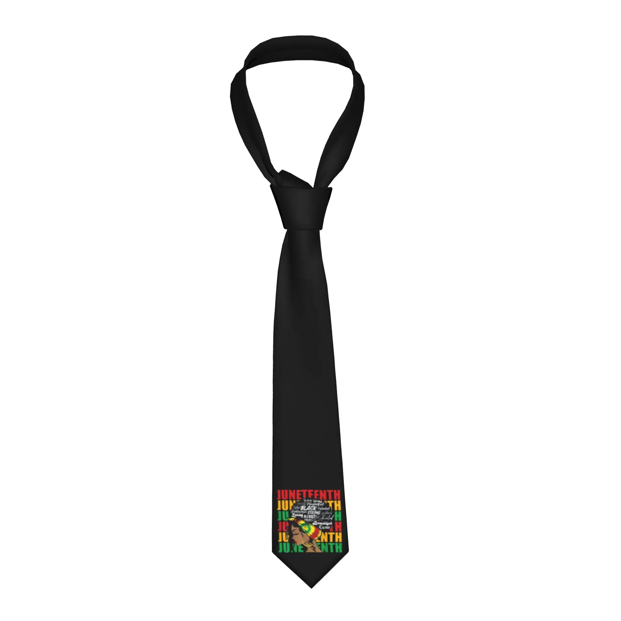 Juneteenth African American Women  Tie Men's Formal Silk Strength  Courage Necktie for Office