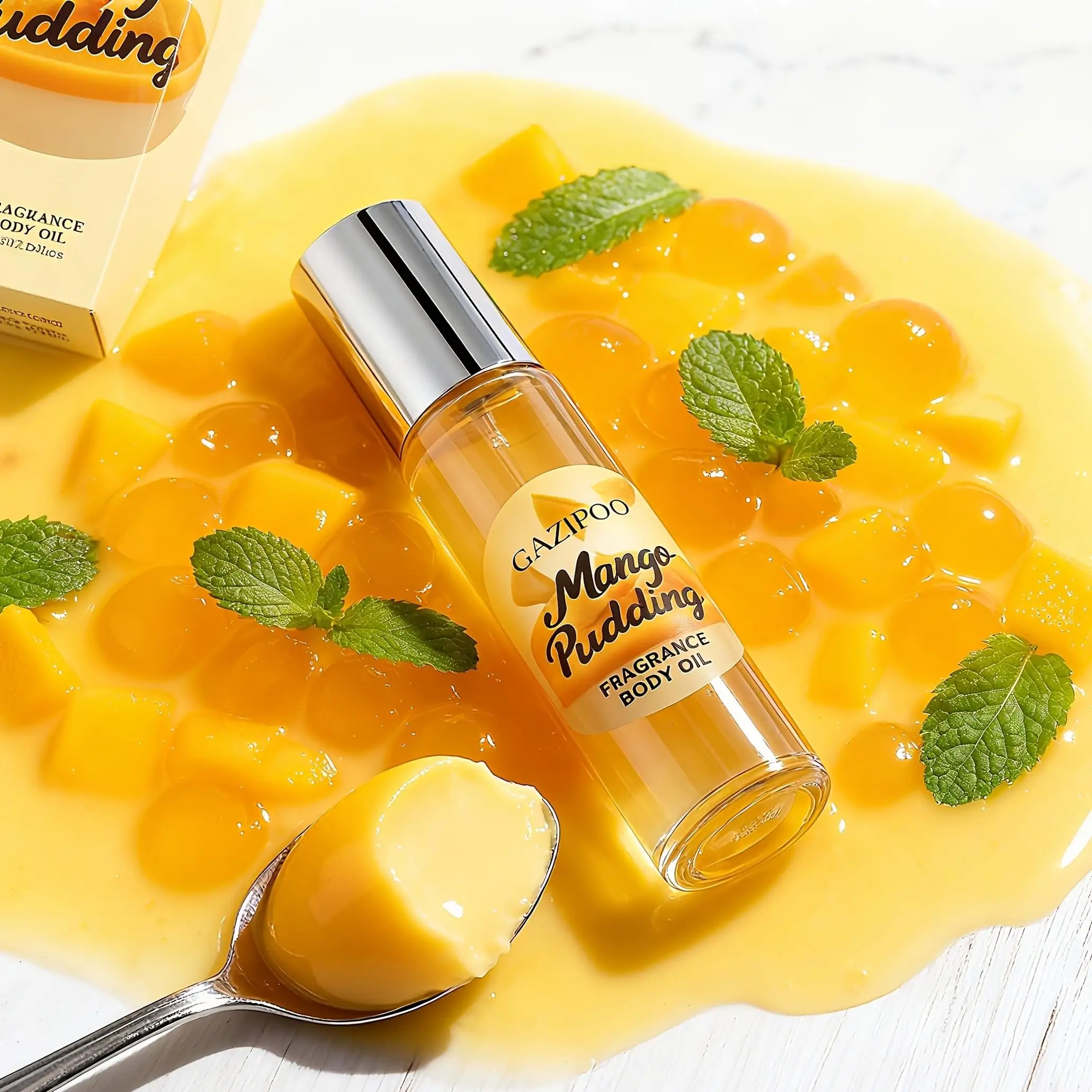 1/2/4Pcs Mango Pudding Fragrance Oil - 0.34 Oz Perfume Oil, Long-Lasting Fresh Floral Fruity Notes, Ideal Gift