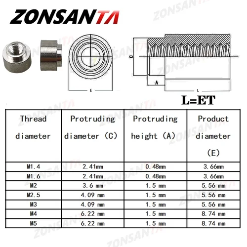 Imagen 2 del producto Tuerca de cobre de soldadura de parche SMTSO, tuercas de columna de cobre de soldadura SMD M1.4M1.6M2M3M4, placa PCB de orificio pasante, módulo Pcie, tuerca de soldadura