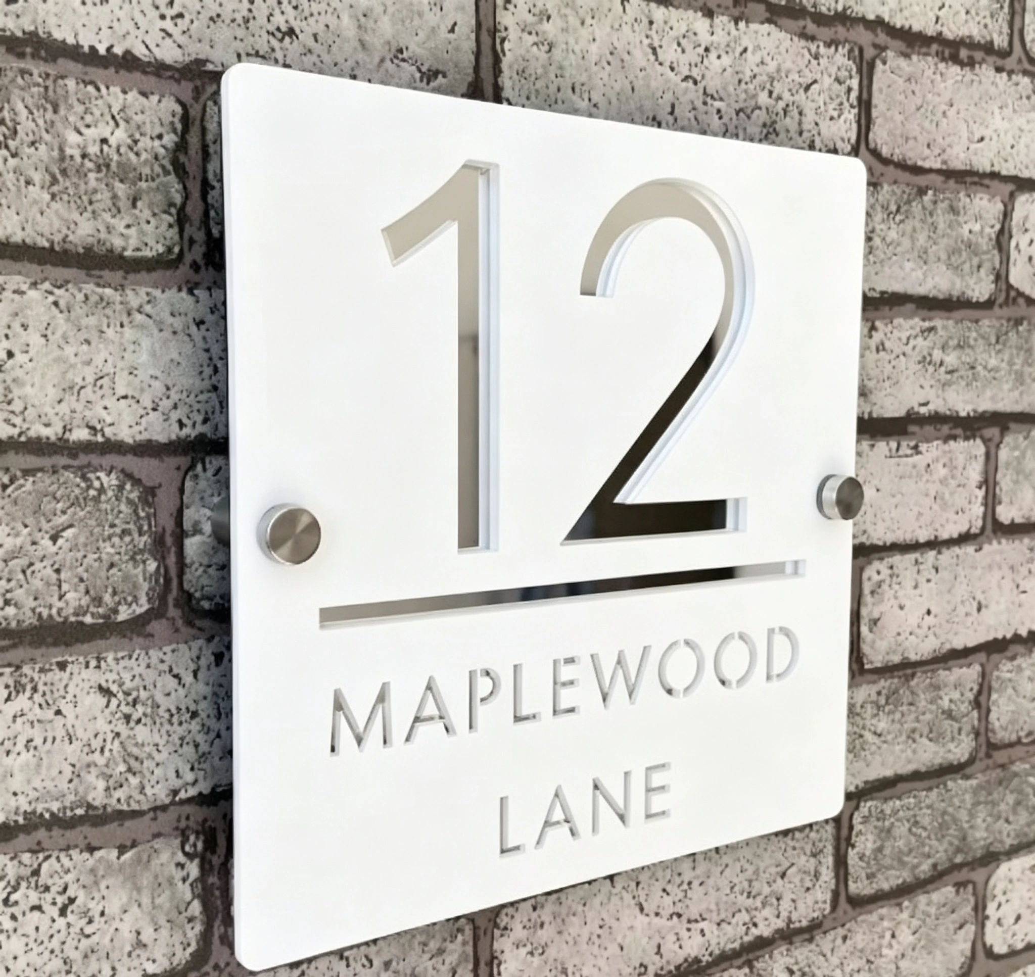 

Custom door number outdoor 3D cut acrylic door plate, door plate and name, with nails, door plate and name, street sign