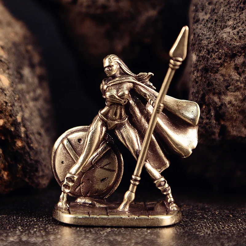 Vintage Metal Spartan Rome Soldiers Figurines Miniatures, Ancient Statue Model, Coppery/White Brass Desktop Ornament Gift