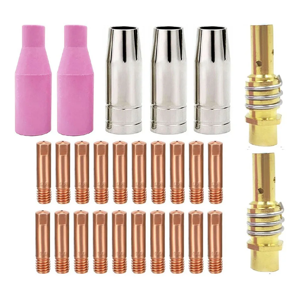 Professional Welding Contact Tips Set MB15 Components Mig Plasma Welder 0.8mm Contact Tips Compatible With MIG200