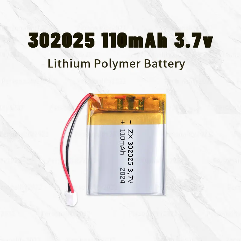 Bateria Li Po 3,7 V 302025   Baterie litowo-jonowe 110 mAh Li-Polymer do oczyszczacza Bluetooth Sprzęt bezpieczeństwa Lampy górnicze Ogniwo GPS