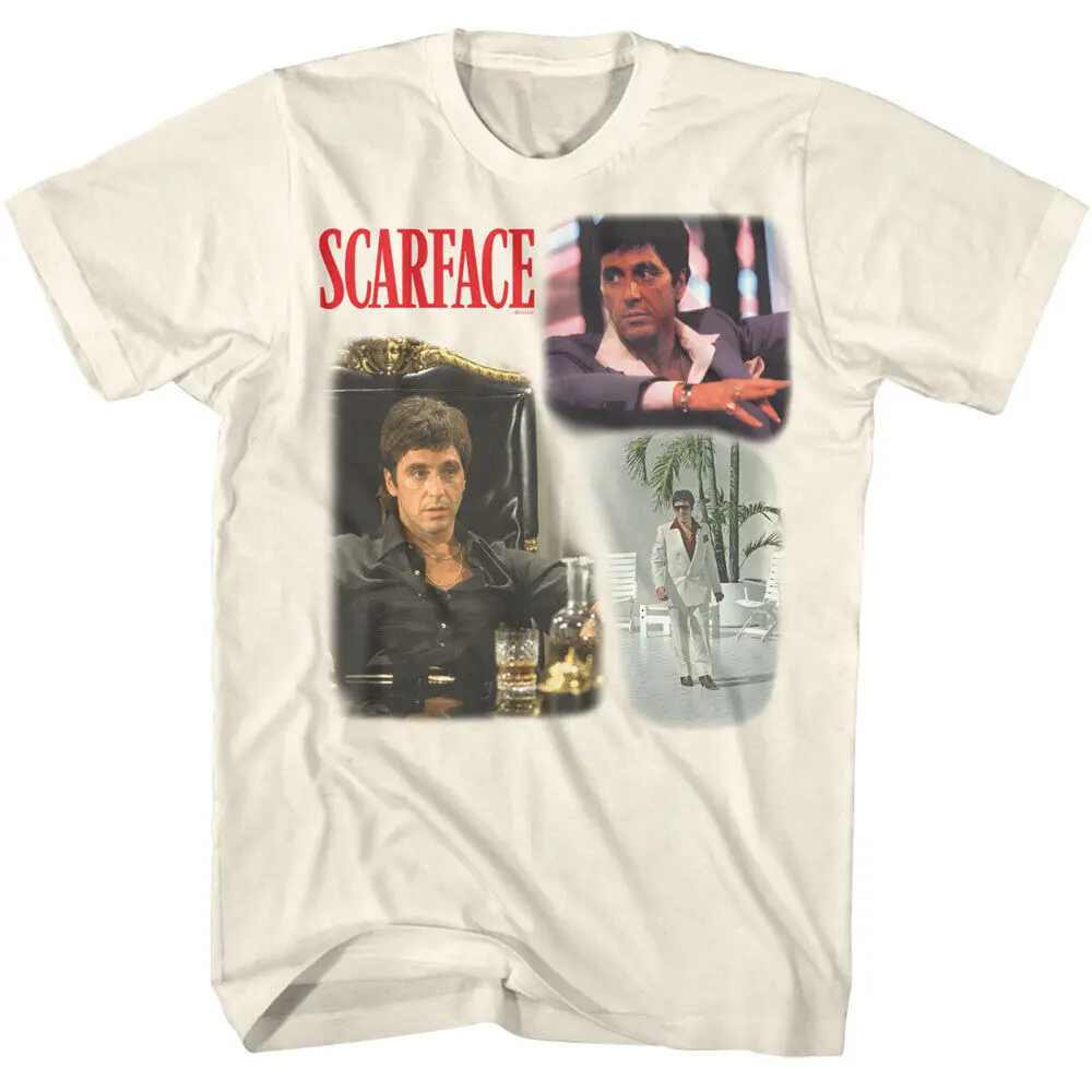 Scarface Movie Tony Montana Talking Business Collage Men's T-Shirt Al Pacino