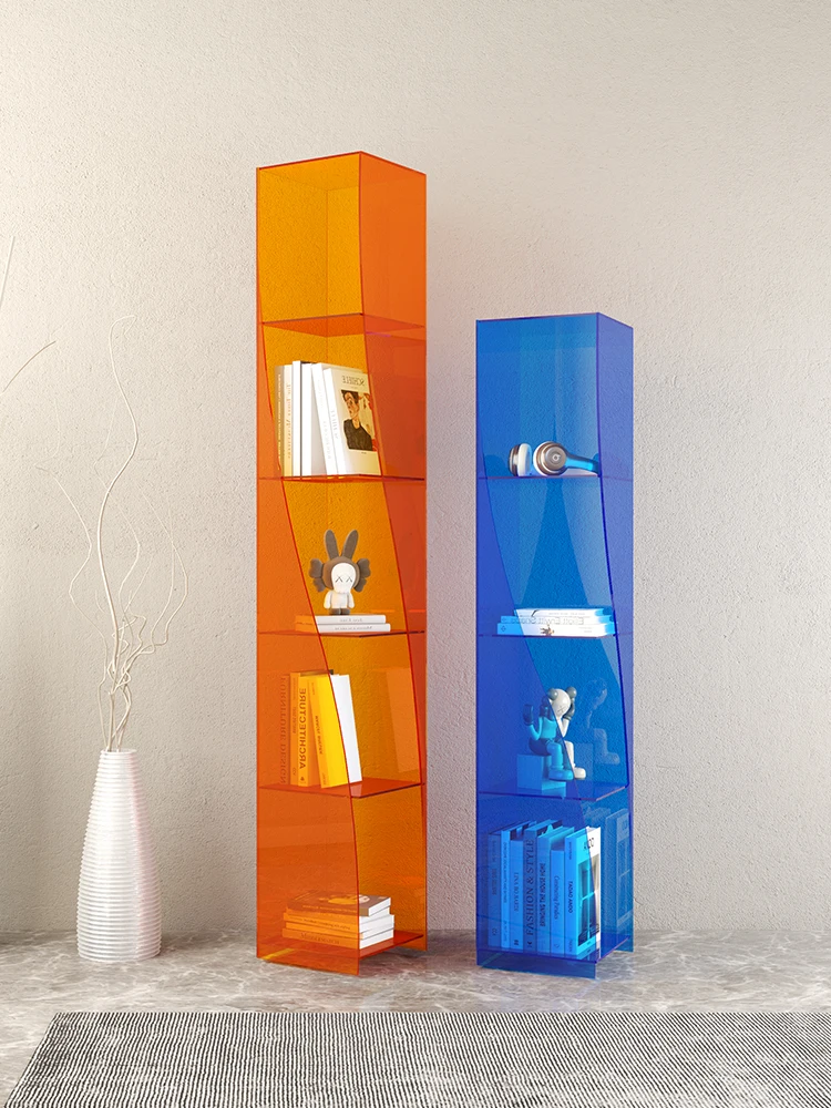 Storage and display rack minimalist wall corner multi-layer display acrylic bookshelf to corner floor