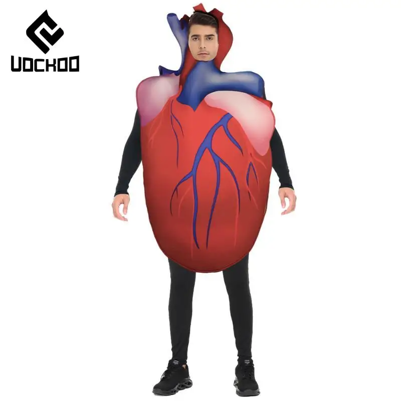 Heart Cosplay Costume Fancy Disguisement Wear Adult Sponge Carnival Stage Jumpsuit 3D Digital Print Purim Party Clothes