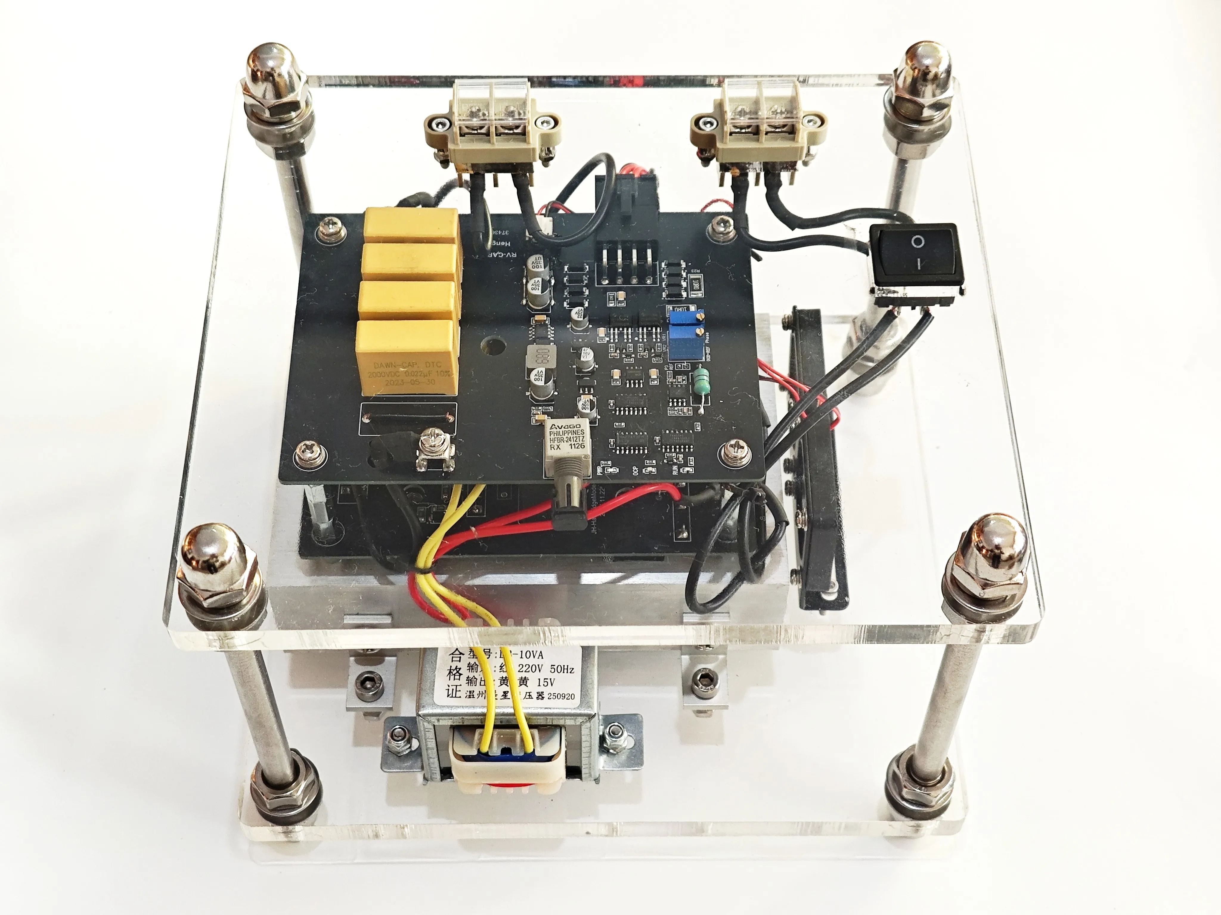 Benchtop High-Voltage Excitation Source, Artificial Lightning, Wireless Power Transmission Demonstration, Series Resonance Boost