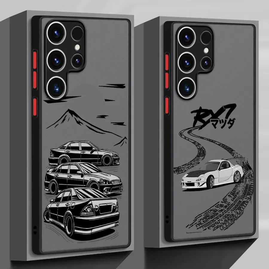 Мягкий чехол для телефона Samsung Galaxy S21 FE S9 S25 S24 S8 S22 Plus S20 S23 Ultra Note 20 10 Japanese Drift Car