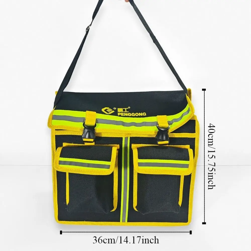 Multifunctional Tool Bags Organizer Tool Storage Reflective Strip Drill Waist Bag Durable Canvas Electrician Toolkit Screwdriver