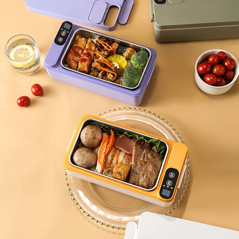 

USB Electric Lunch Box Portable Camping Heated Insulated Lunch Box Rechargeable Heated Unplugged Water-free Office Lunch Box 1L