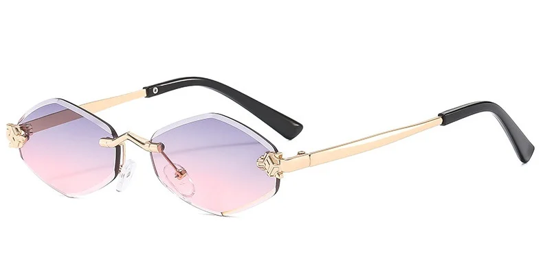 Rahmenlose Rhombus personalisierte Damen-Sonnenbrille, elegante und vielseitige klassische Sonnenbrille, luxuriöse und hochwertige Sonnenbrille UV400.