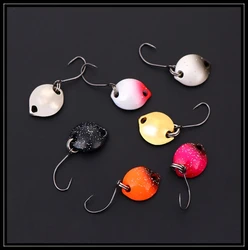 MUKUN 7PCS/Lot Micro Trout Spoon Fishing Lure 1.8g/14mm Hard Bait Artificial Bait Small Hard Sequins Spinner Fishing Tackle