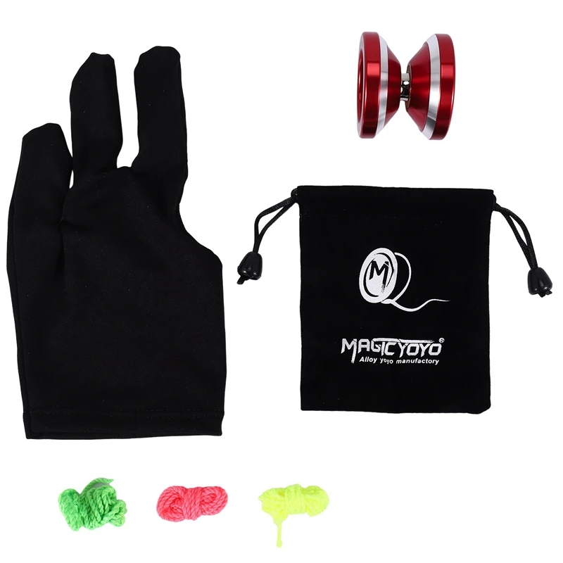 MAGICYOYO N8 Super Professional YoYo + String + Free Bag +Free Glove (Red)