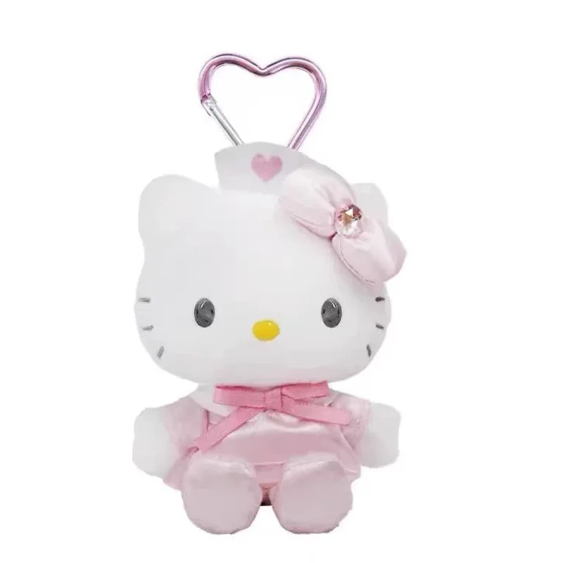 Kawaii Sanrio Hello Kitty nic ange infirmière en peluche jouet télescopique porte-clés sac à dos pendentif accessoires filles Festival thème cadeaux
