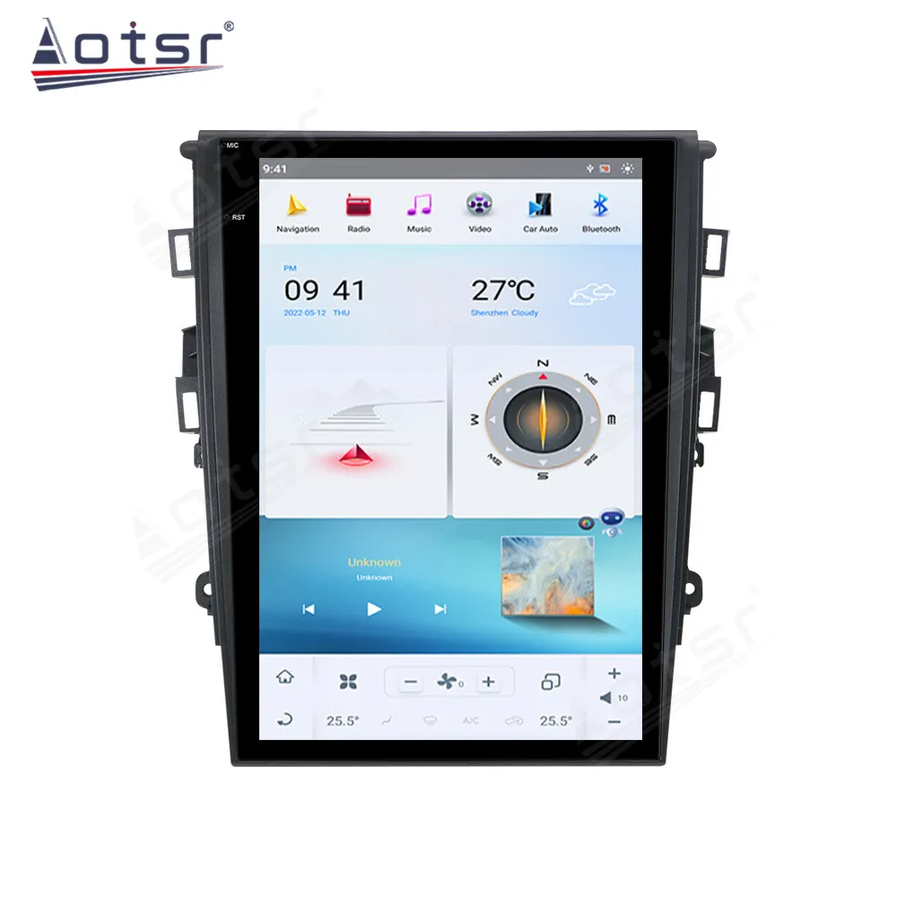 

12,1-дюймовый Android 13 Qualcomm Snapdragon для Ford Mondeo Fusion MK5 13-18, автомобильный радиоприемник, мультимедийный плеер, GPS Navi, головное устройство CarPlay