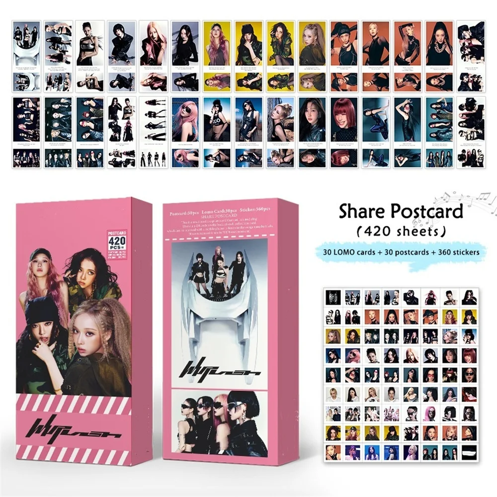 Kpop Girl Group Whiplash Postcards Blessing Cards KARINA WINTER NINGNING GISELLE Fans Gifts Collection Star Surrounding