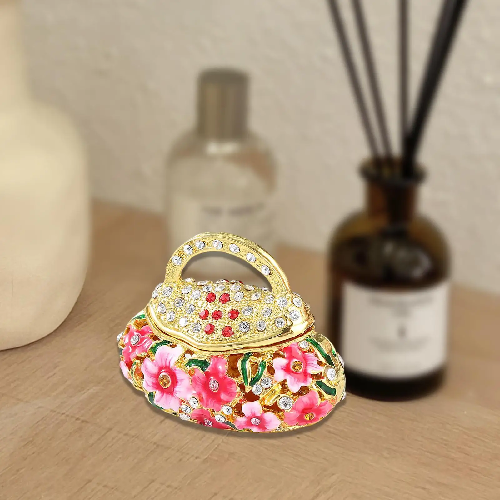

Enamel Trinket Box Jewelry Box Desktop Creative Treasure Case Jewelry Storage Box Keepsake Gift Box Case for Earrings Rings