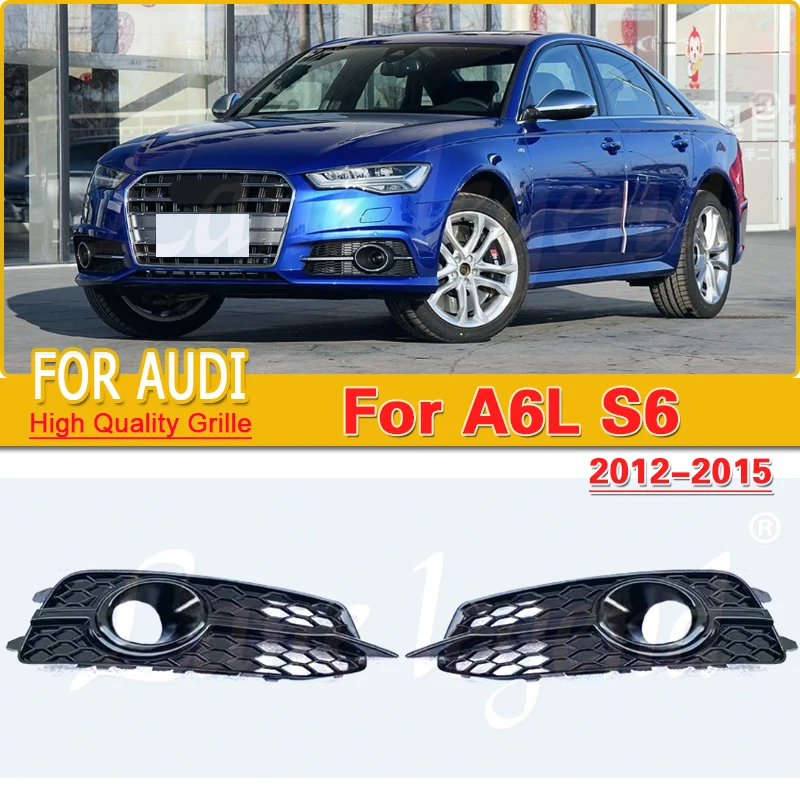 High-end Upgrade Front Grille Front Bumper Fog Light Lamp Grille Cover Honeycomb For Audi A6L A6 S6 2012-2015 Car Accessories