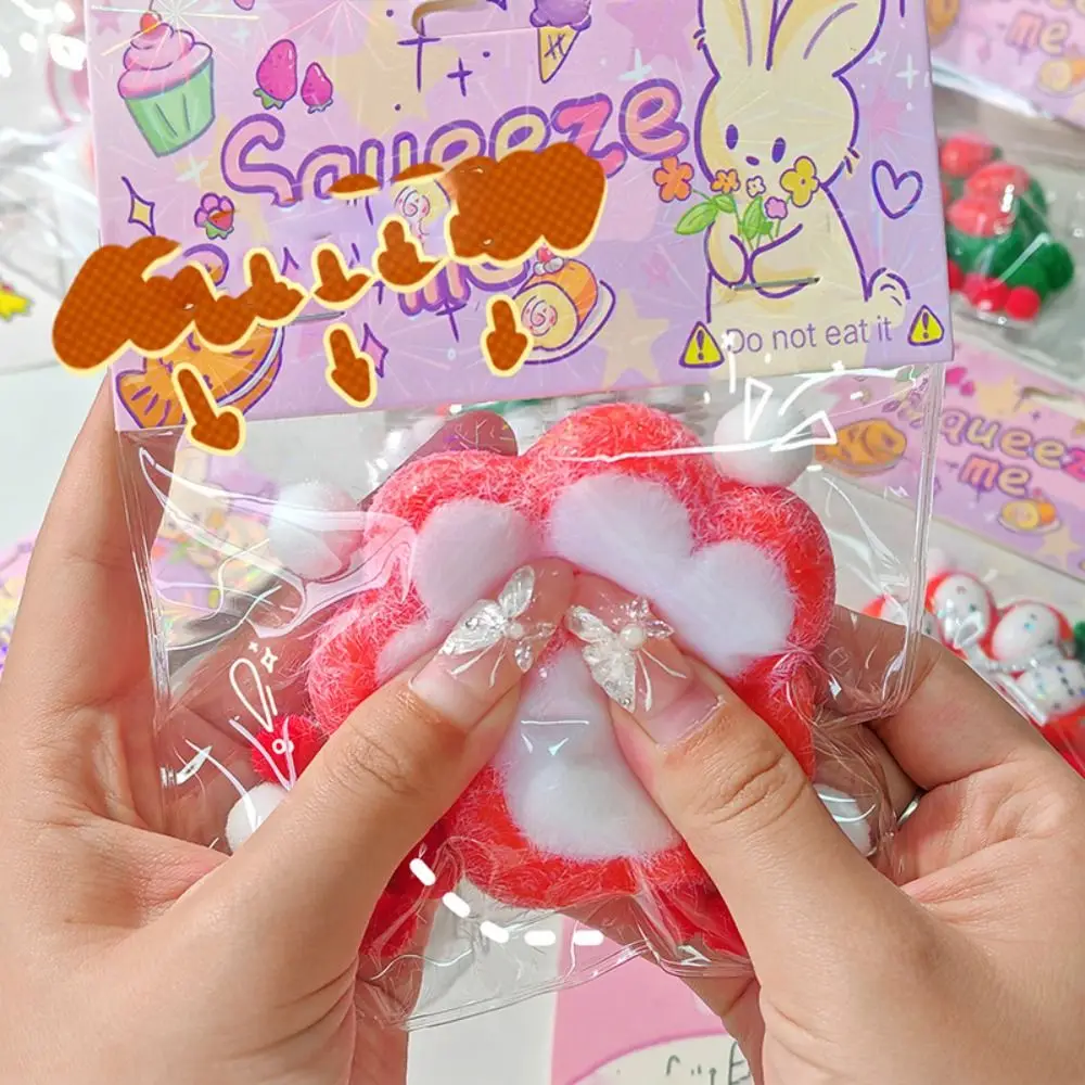 Kneden Kerst Kat Poot Knijpspeelgoed Siliconen Handgemaakte Cartoon Kat Klauw Speelgoed Trage Rebound 6.5cm Kat Poot Pinch Speelgoed