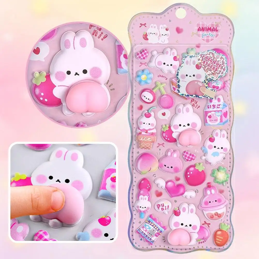 

Новая мультяшная 3D наклейка с персиковой пандой, стереоскопические милые наклейки, наклейки для снятия декора, наклейки с животными «сделай сам», наклейки для снятия стресса, награды Sup U1M7