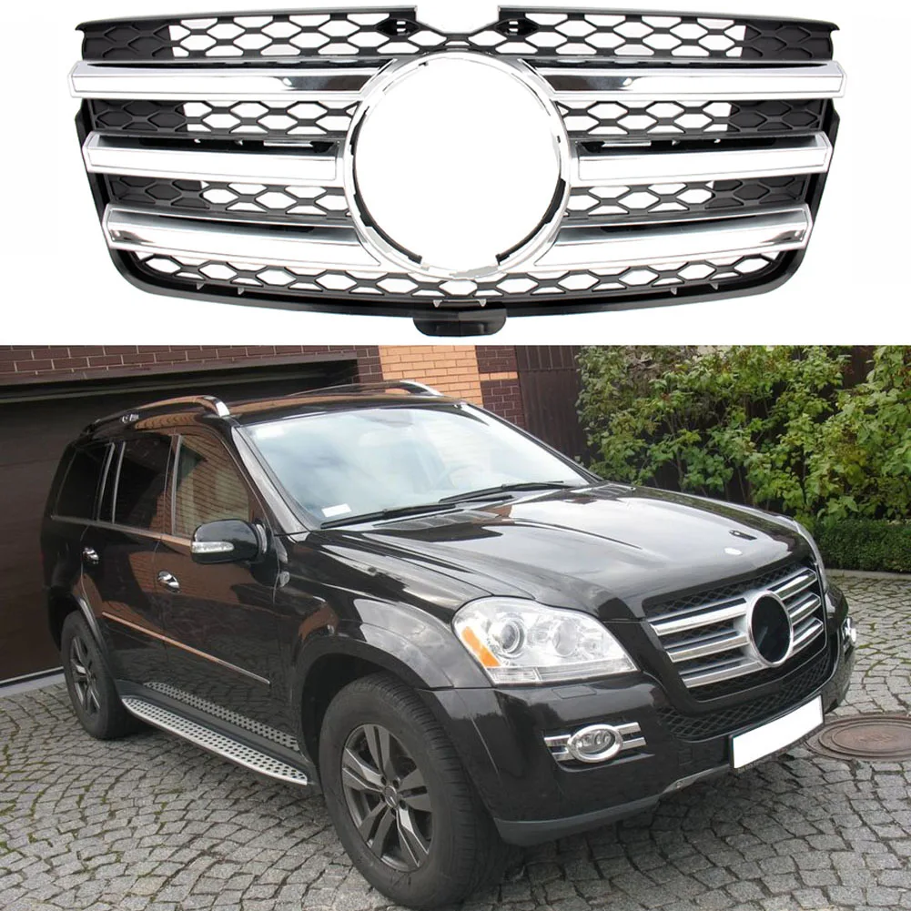 

Front Racing Facelilft Upper Grilles Cover For Mercedes-Benz X164 GL-Class 2010-2012 GT 3 Fins