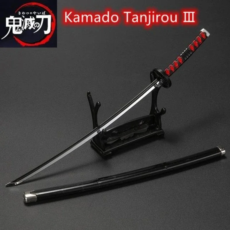 New 26CM Demon Slayer Katana Kamado Tanjirou Bamboo Sword Anime Cosplay Prop Wooden Weapon Model  Ninja Blade Katana Decor