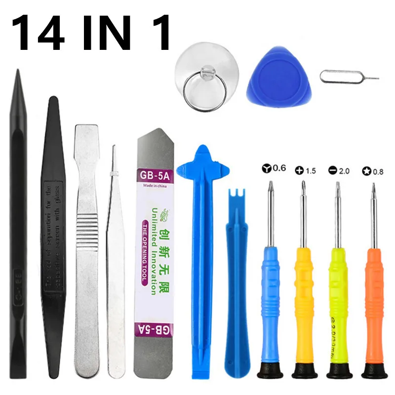 14-in-1-Schraubendreher-Set für iPhone X 8 7 6S 6 Plus 11 Pro XS HandwerkzeugeHandy-Reparatur-Tools Kit Spudger Pry Opening Tool