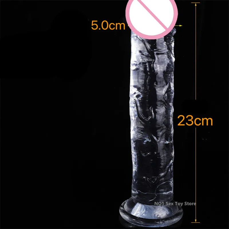 New 1PC 25cm Sex Toys For Women Men Jelly Realistic Dildos With Super Strong Suction Cup Artificial Penis G-spot Simulation 2#