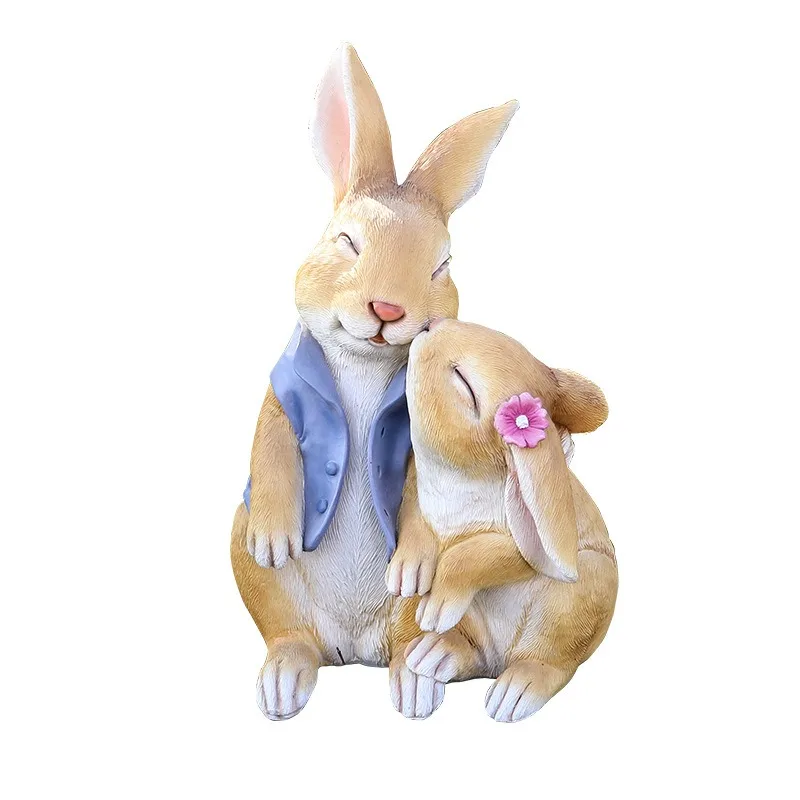 Cute Creative Garden Rabbit Decoration Living Room Decoration Resin Crafts Garden Decoration Home Decoration Accessories