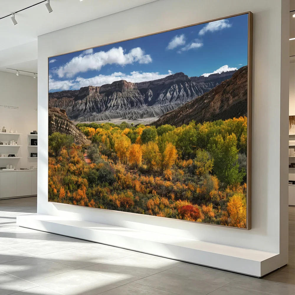 Natural Scenery Canvas Painting Wall Art Lake Town Mountain Waterfall Forest Landscape Poster Print Modern Aesthetic Home Dec