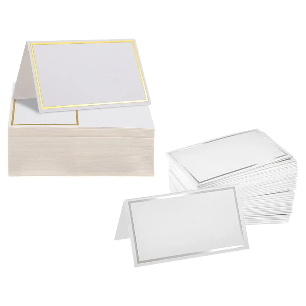 

200Pcs Table Place Cards Foldable Name Cards for Wedding Banquets Rustic Party Reserved Signs Creative Design Place Name Card