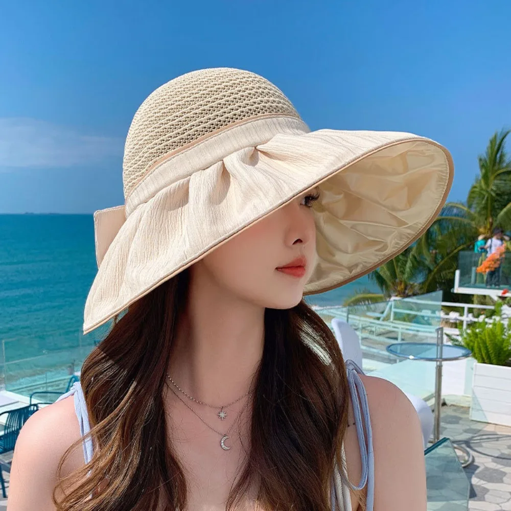 Outdoor Versatile Fisherman's Hat Face Covering Black Glue Large Edge Hat Folding Sunscreen Sun Caps Women