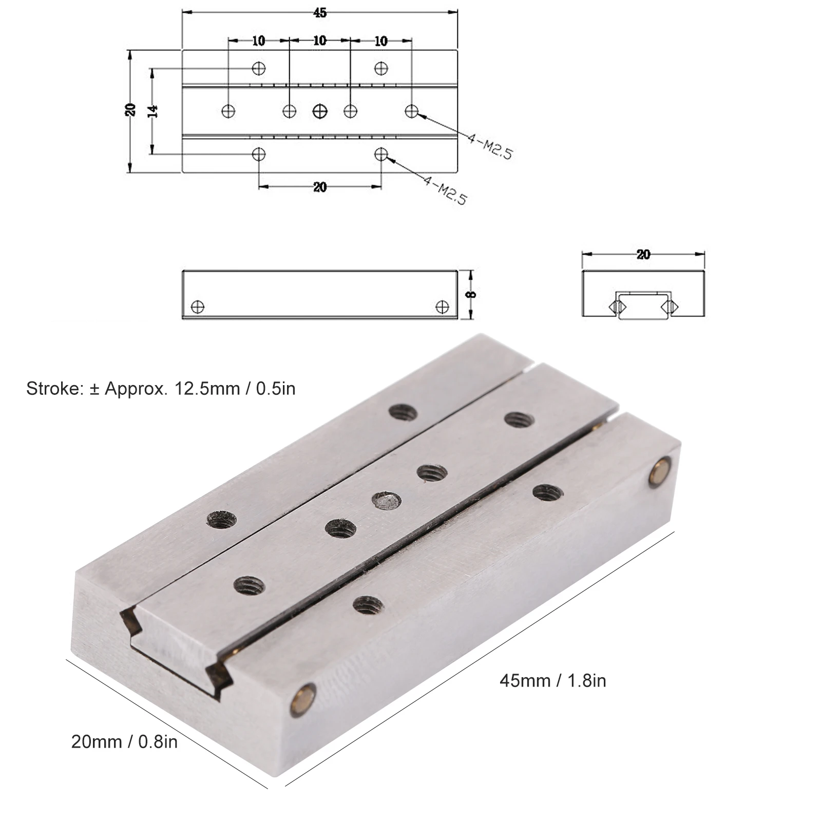 طاولة منزلقة خطية طاولة منزلقة خطية X‐ طاولة كروية يدوية Cr12 CY2045 20x45mm X‐ طاولة منزلقة #5