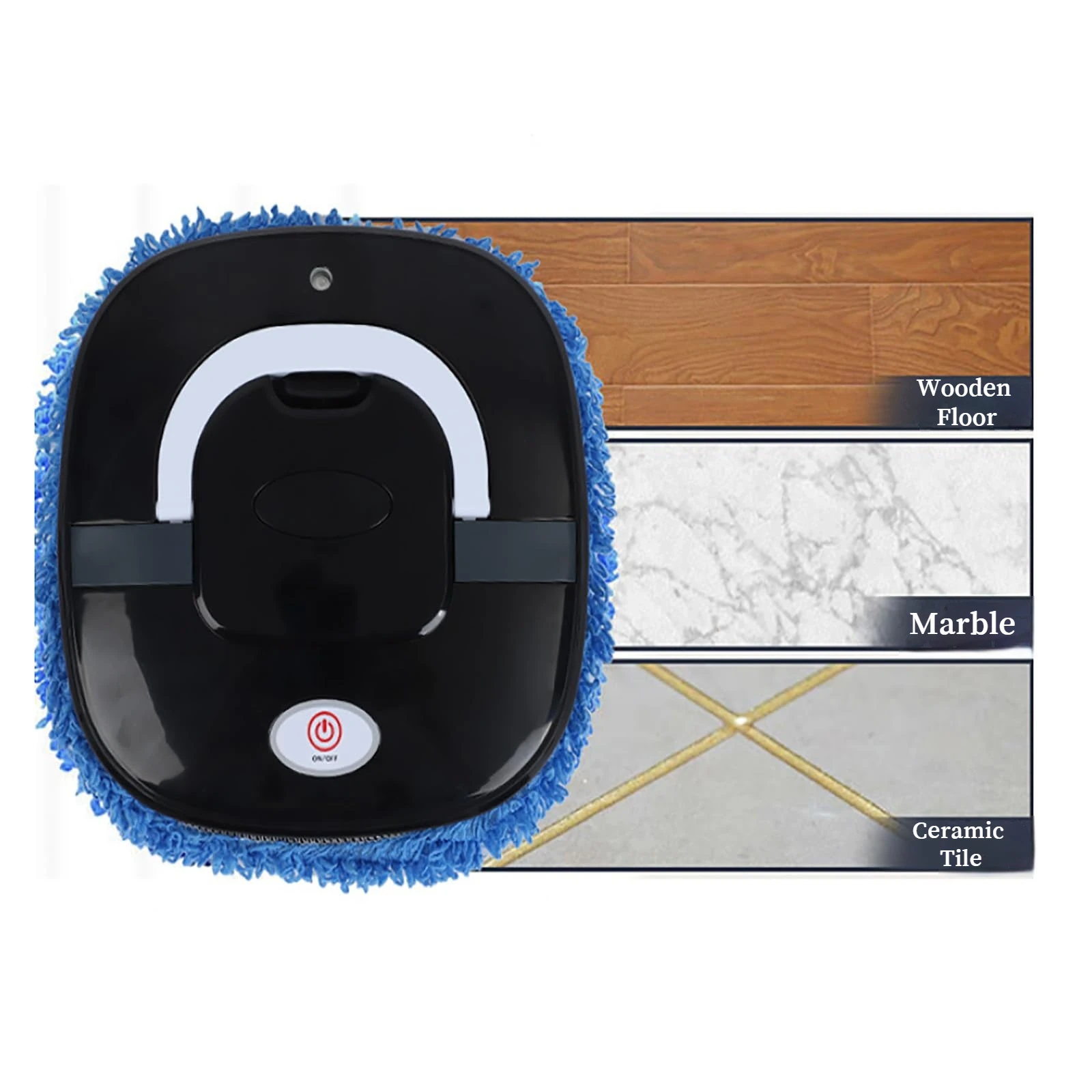 Smart Mopping Robot with Automatic Spray & Humidifying,USB Rechargeable,Quiet Operation, Anti-Collision, for Home Floor Cleaning