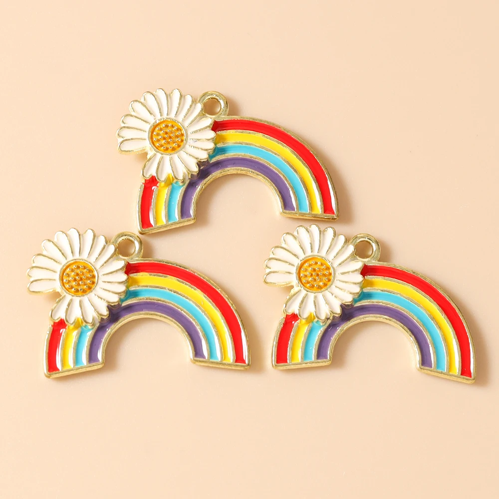 Leslie 10 Stück Mix Niedliche Emaille-Stern-Wolken-Regenbogen-Anhänger für DIY Armband Halskette Ohrringe Schmuckherstellung Handgemachtes Kunsthandwerk – Detail 40
