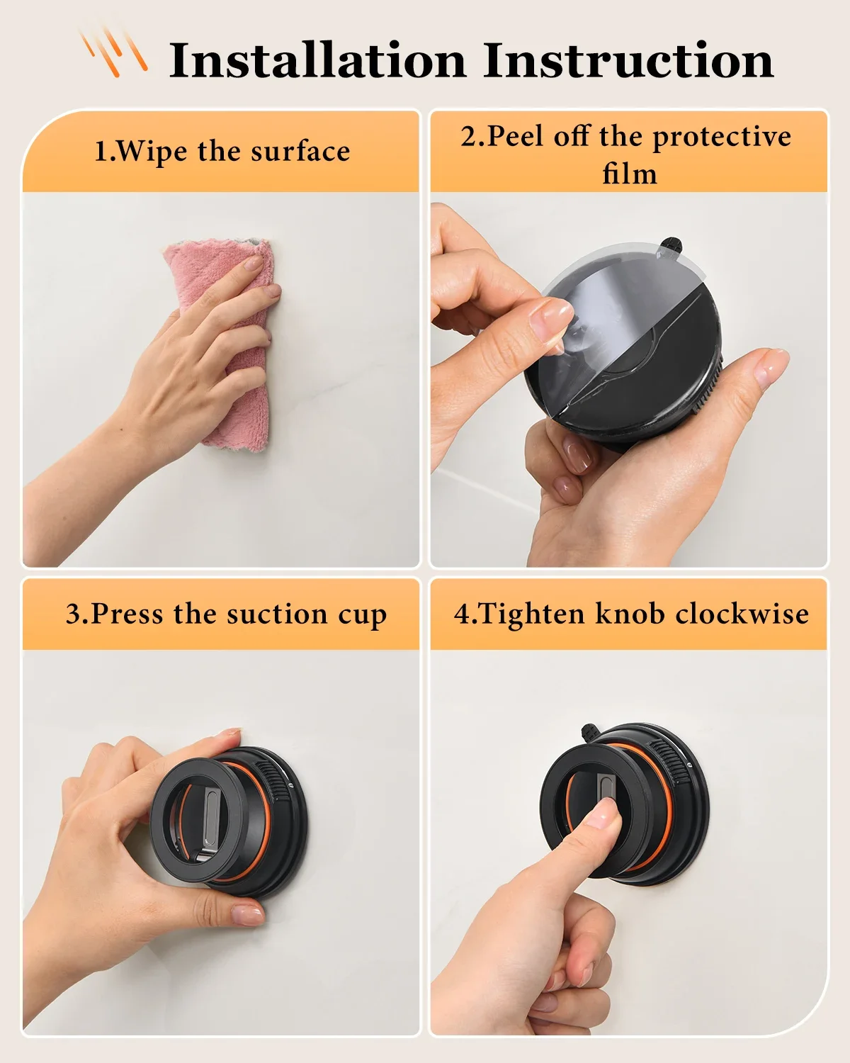 Dudukan ponsel cangkir hisap Desktop Oatsbasf dudukan ponsel lipat dengan pengisap magnetis yang dapat diputar dengan Hands-Free braket ponsel malas