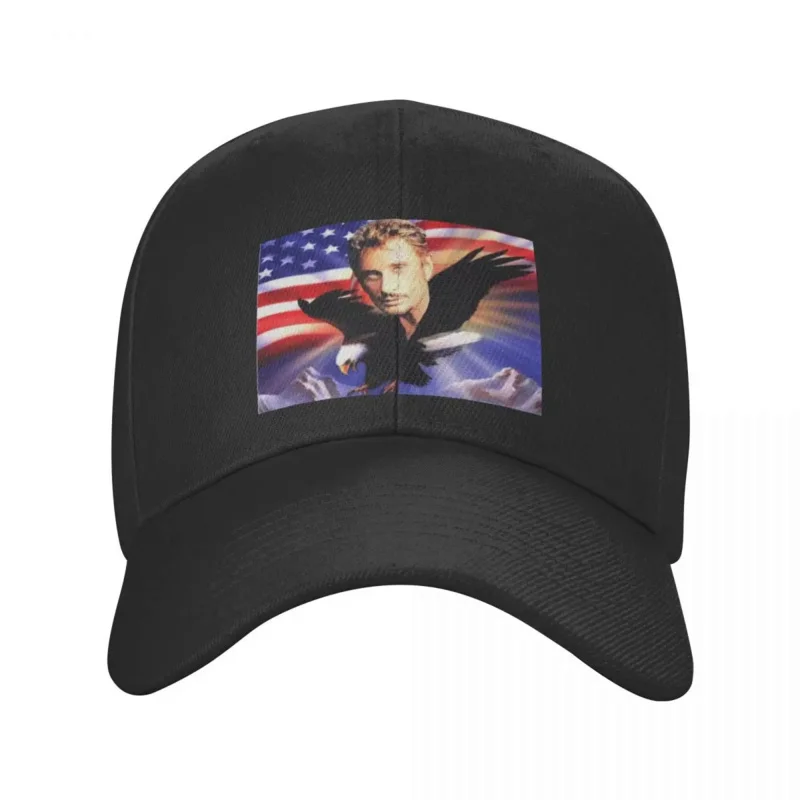 Gorra de béisbol personalizada de Johnny Hallyday Eagle para hombres y mujeres, sombrero de papá de Rock francés ajustable, sombreros Snapback al aire libre