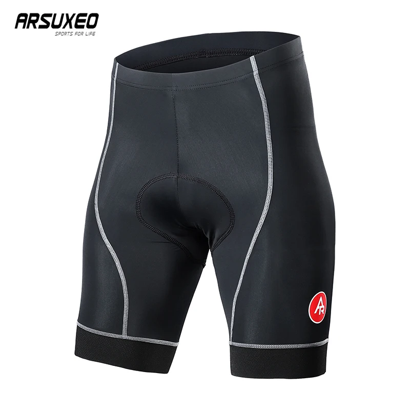 ARSUXEO Breathable Cycling Shorts 5D Gel Pad Shockproof Bike Shorts Bicycle Underwear Road Bike Mens Shorts Quick Dry Mtb Shorts