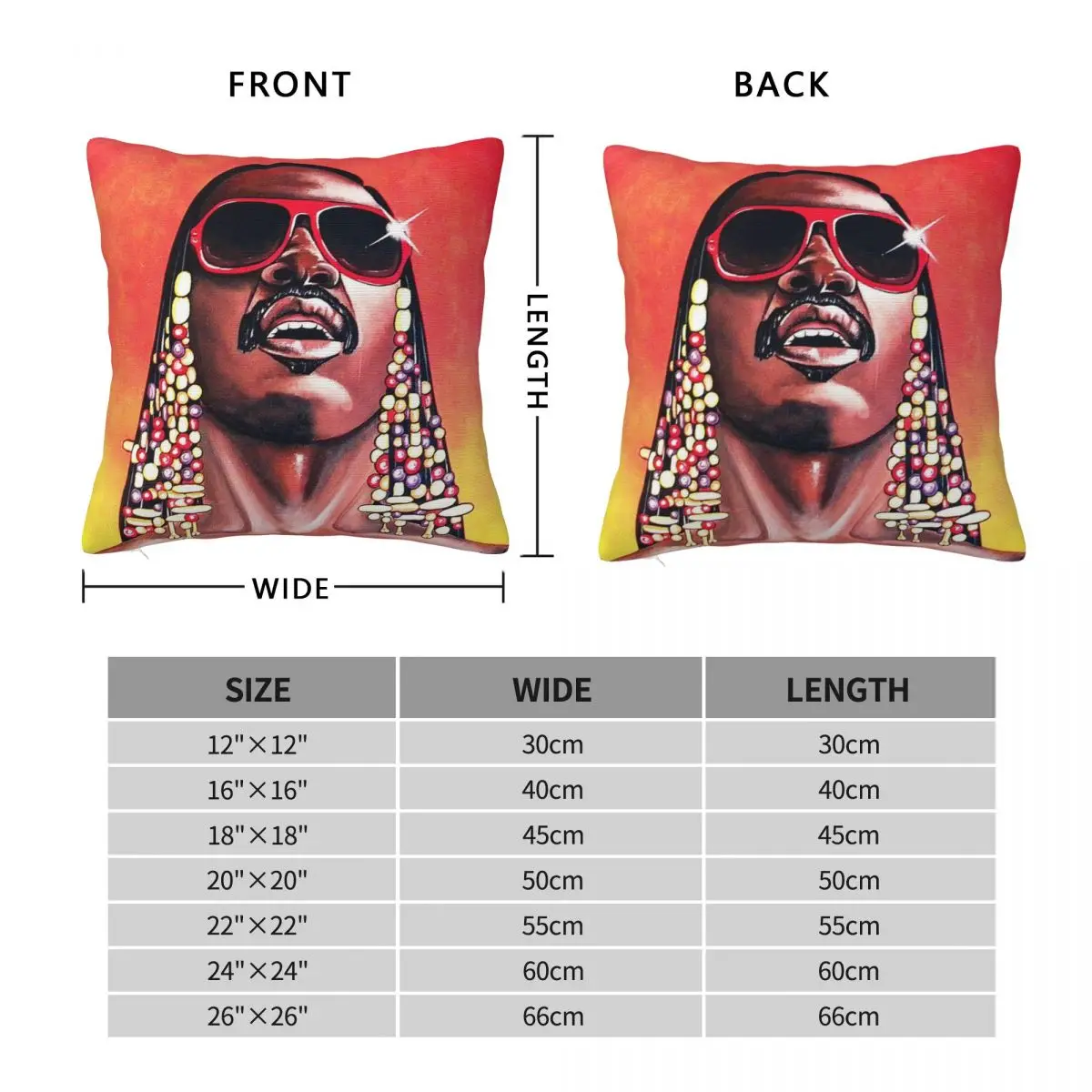 Stevie Wonder Pillowcase Polyester Linen Velvet Printed Zip Decor Home Cushion Cover