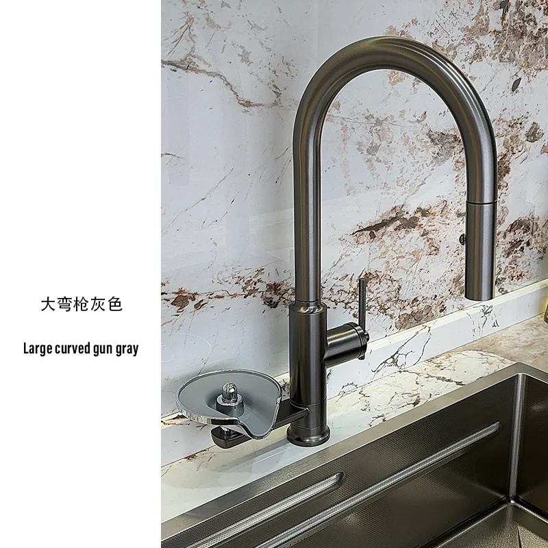 Moderne keukenkraan met uittrekbare sproeier, keramische klep, mengkraan, bekerwasser, vaatwasser, veer - mengkraan voor de gootsteen