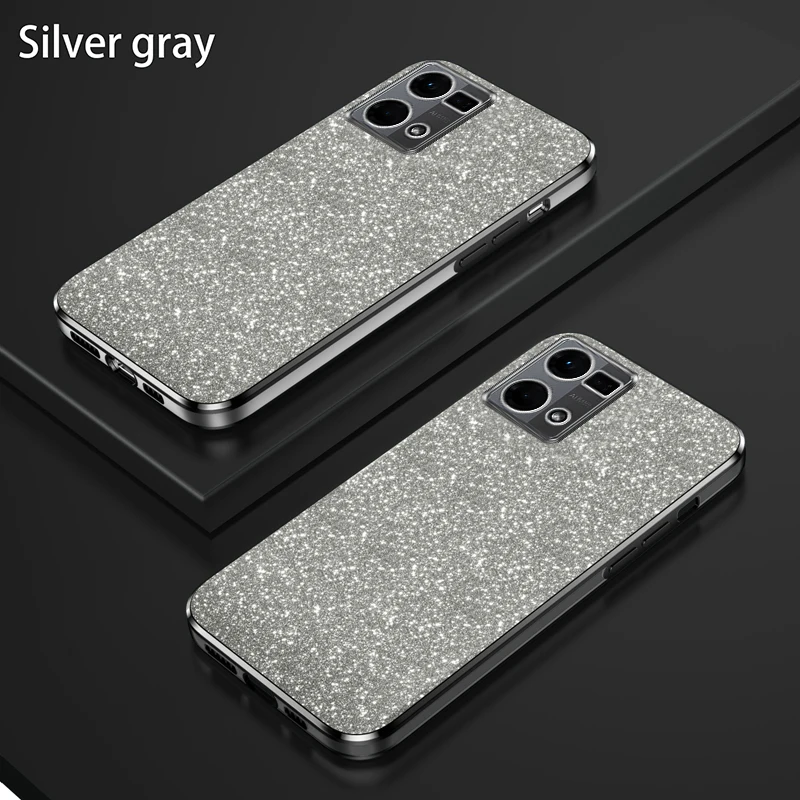 For OPPO Reno7 4G Case Oppo Reno8 4G Phone Case oppo CPH2457 CPH2363 Luxury Gradient Glitter Plating Silicone Back Cover Funda