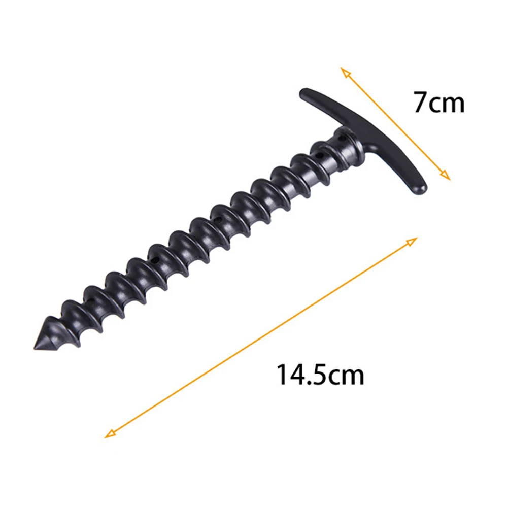 

10pcs Screw Anchor Stakes Hiking Tent Stakes Pins Outdoor Camping Peg Ground Nails Spiral Plastic Fixing Supplies
