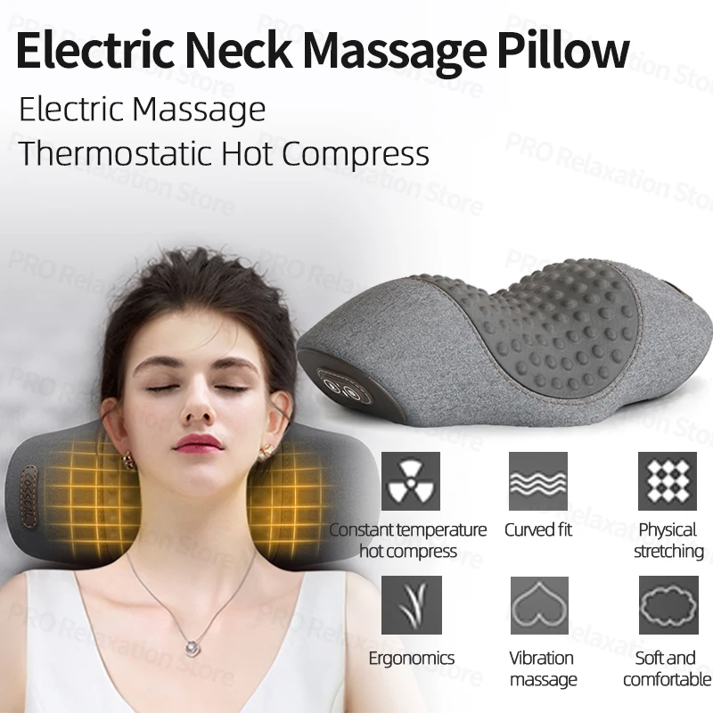 

Vibration Neck Massage Pillow Cervical Traction Massager Neck Massager Relax Neck Massage Head Massager Pillow Cervical Massager