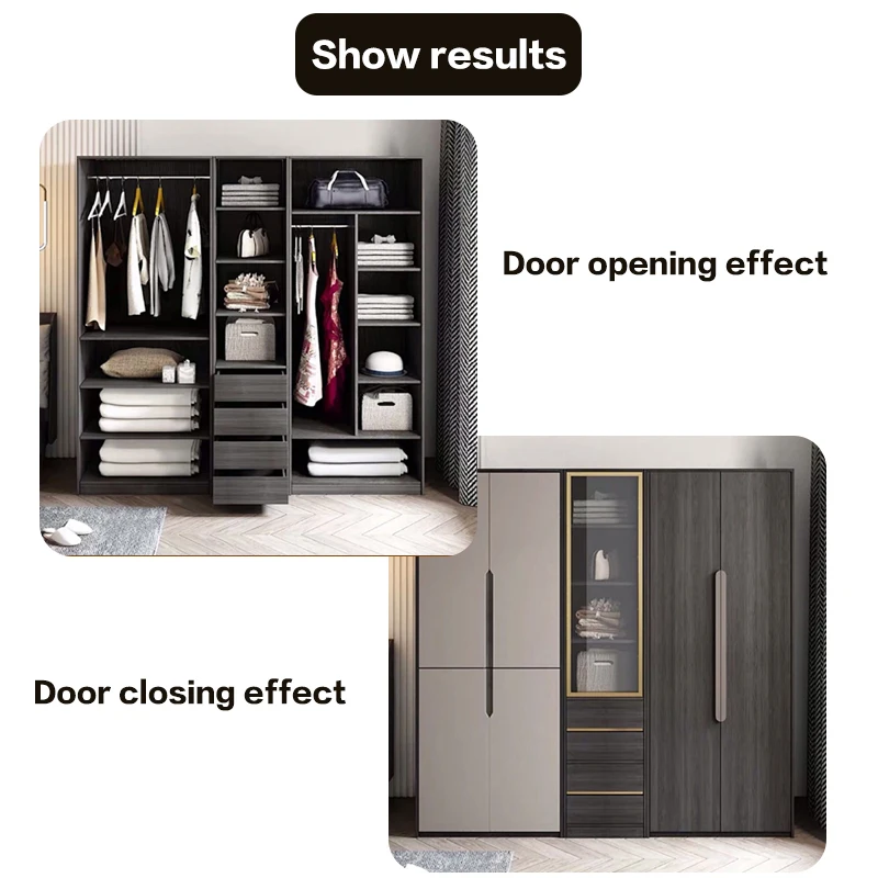 مجموعة كاملة من أجهزة المسار المنزلق للباب المخفي القابل للطي لمحور الجيب من Summit لدليل تلسكوبي لخزانة الملابس على الجانب