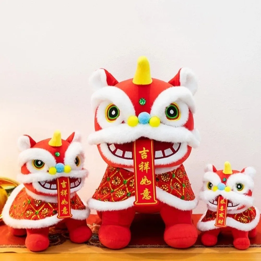 Lion Dance Lion Dance Cartoon Colorful Sequined Cartoon Steed Cute 21/30/40cm Awakened Lion Figurine Birthday Gift