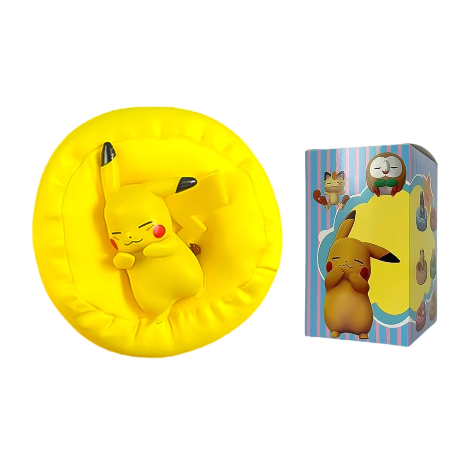Anime Pokémon Blind Box Modellfigur 1-12 Stück Pikachu Schlaf-Serie Innenraumfigur Schlafende Position Spielzeug Geschenk für Freunde