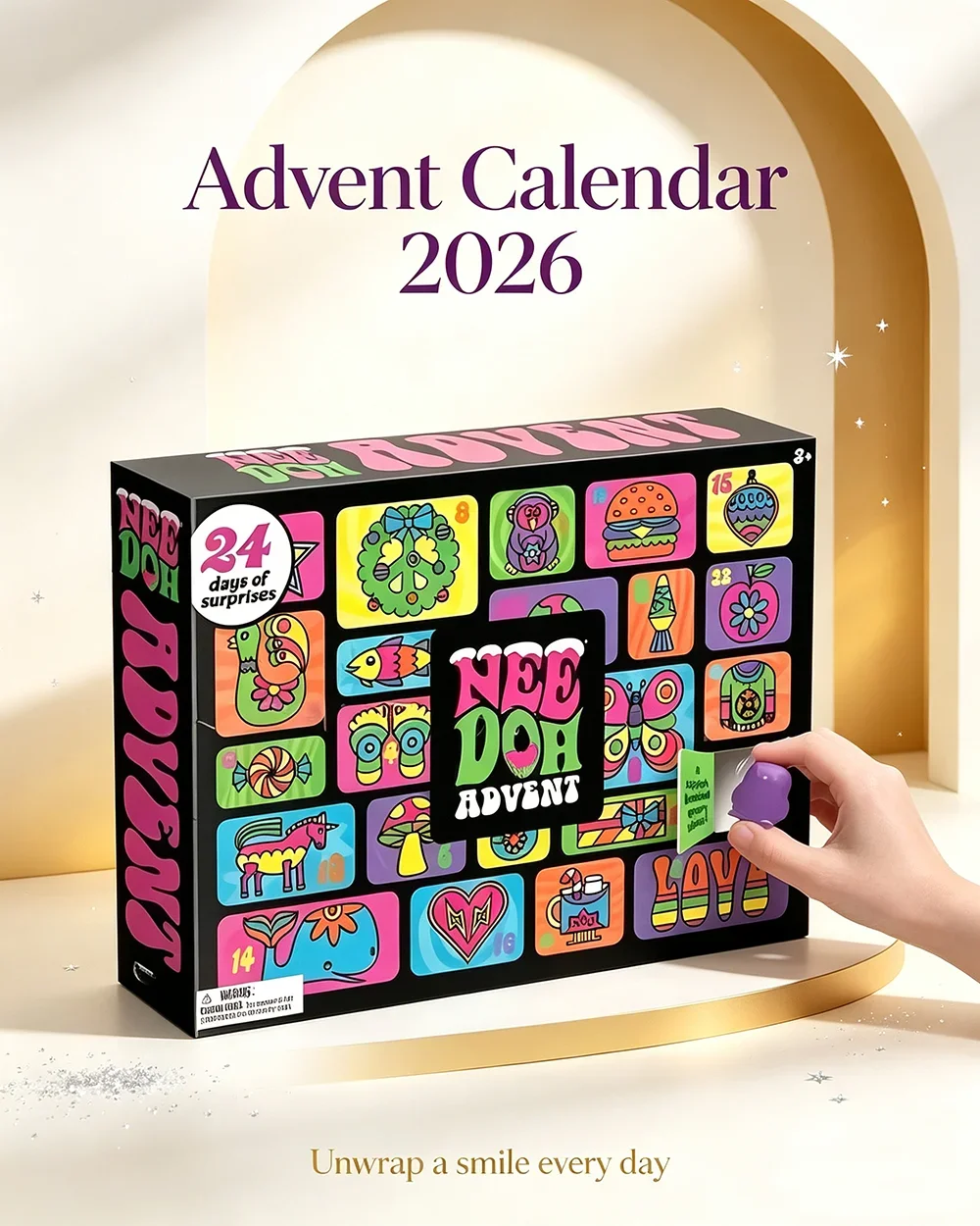 Hot Needoh Advent Calendar 24 Days Surprise Countdown New Year Family Friends Blind Box Party Squishy Squeeze Toy Stress Relif