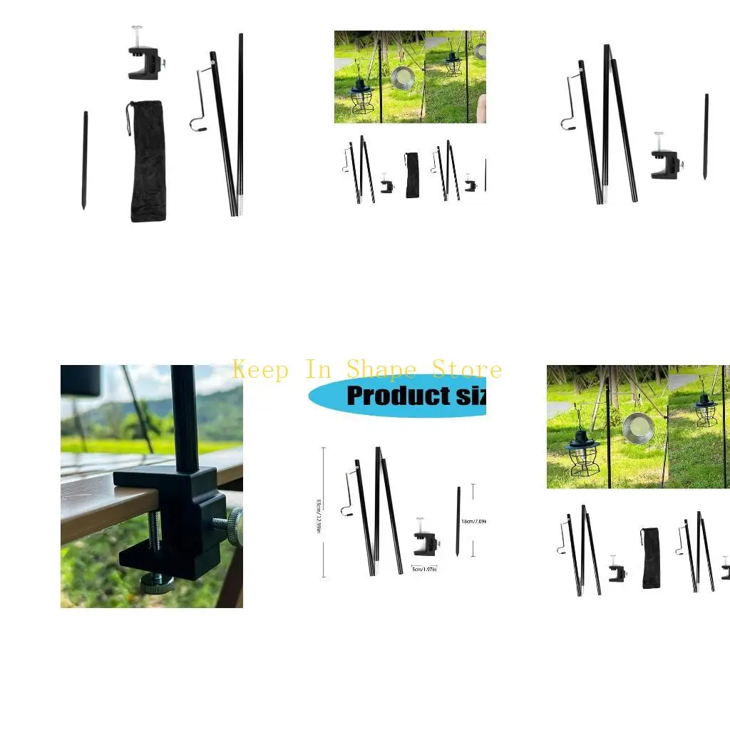 

U1JC Desktop Camping Light Stand Folding Lamp Stand Outdoor Table Light Hanger Rack