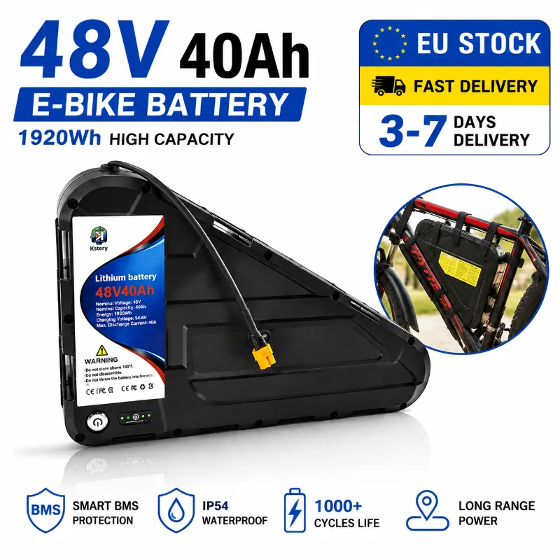 48V 52V Lithium-Akku 20Ah 30Ah 40Ah für E-Bike 500W-3000W Motor Hohe Kapazität Große Reichweite E-Bike-Akkupack Mountainbike MTB Fatbike Ersatzakku EU Polen Lager Schneller Versand