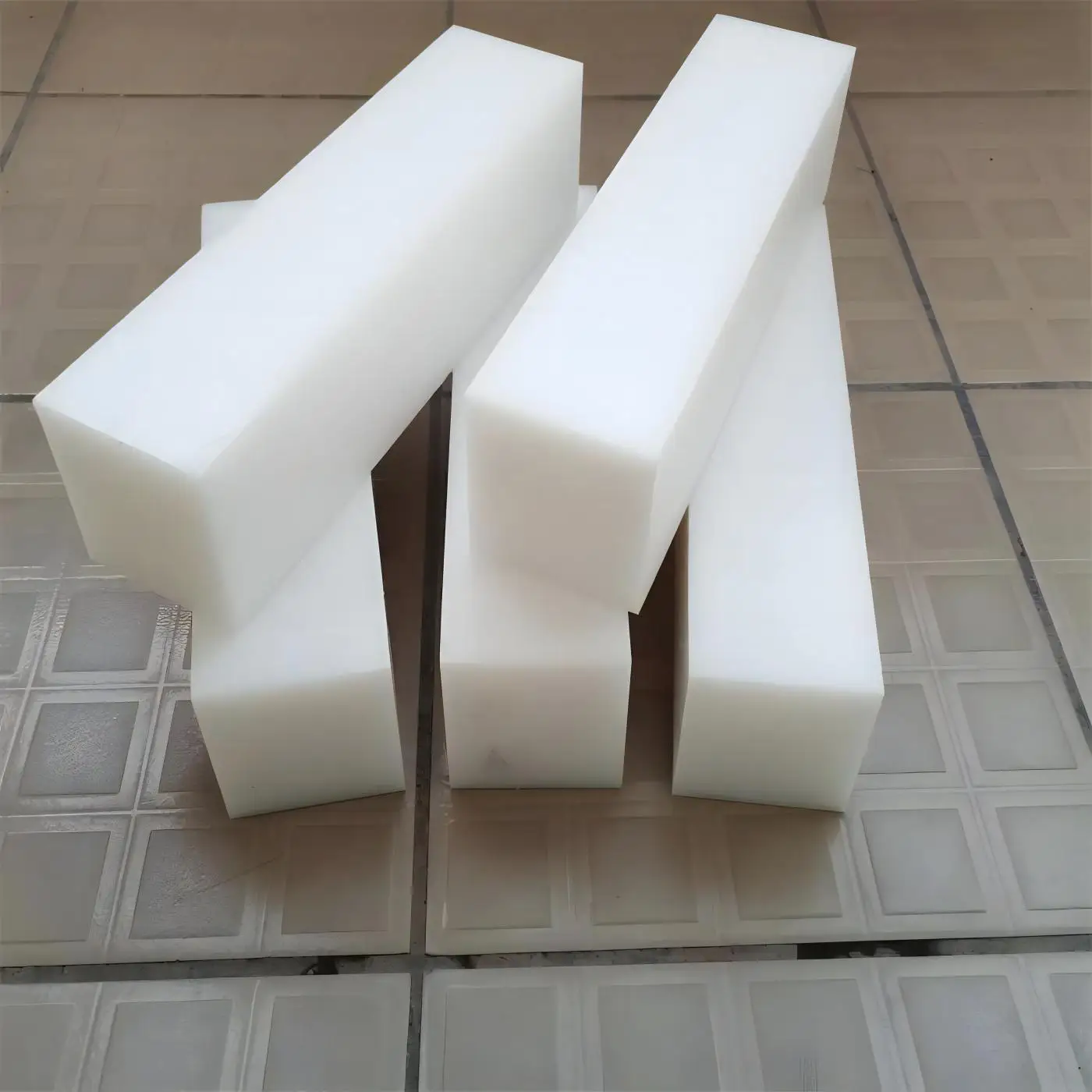 1 Pcs of White Nylon PE Strip Plastic Board, Thickness 20-50mm, Length 200-300mm, Wear-Resistant Nylon Square Strip